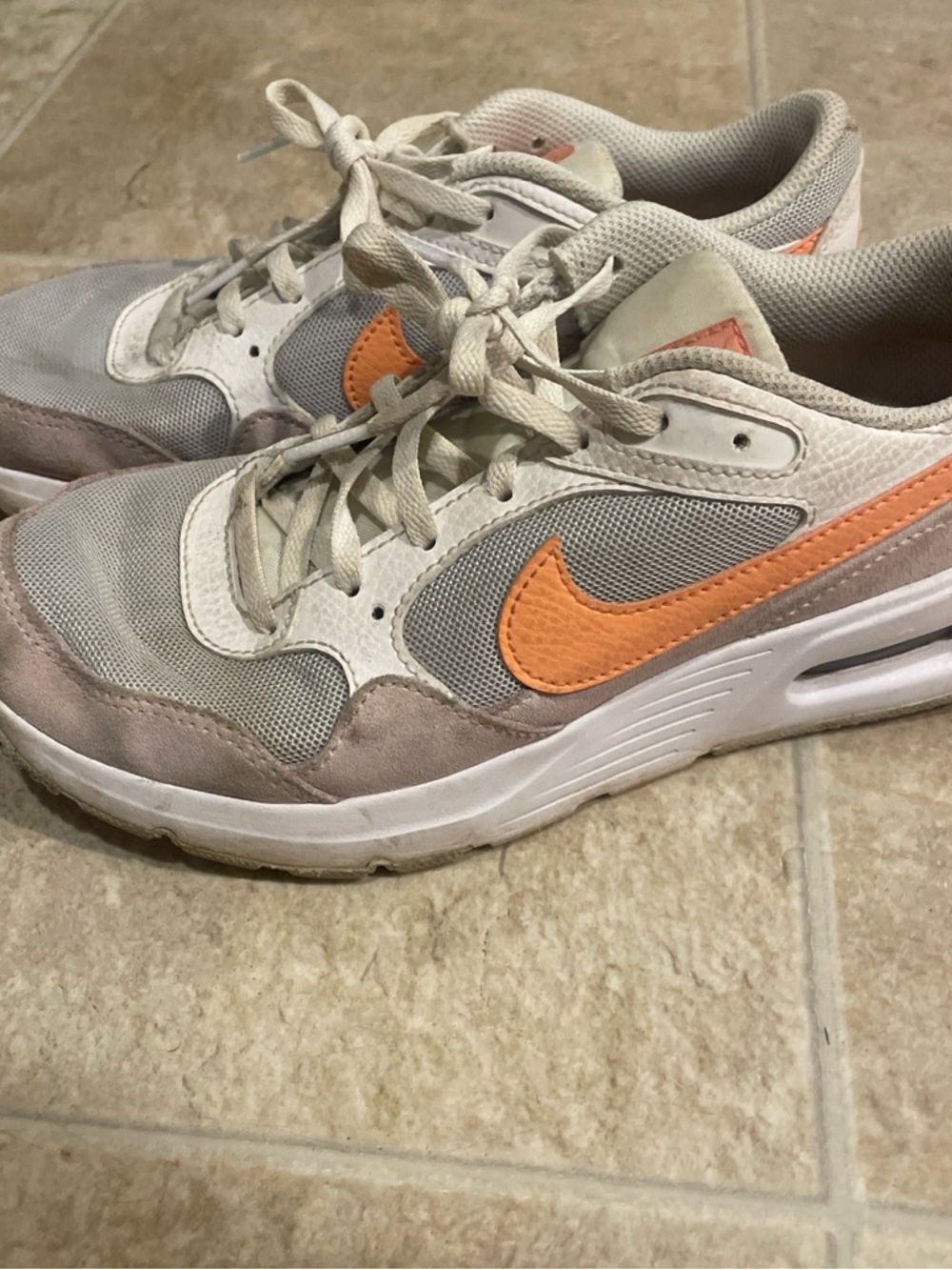 Nike Air Max SC GS White Crimson Bliss Sneakers Size 4.5Y